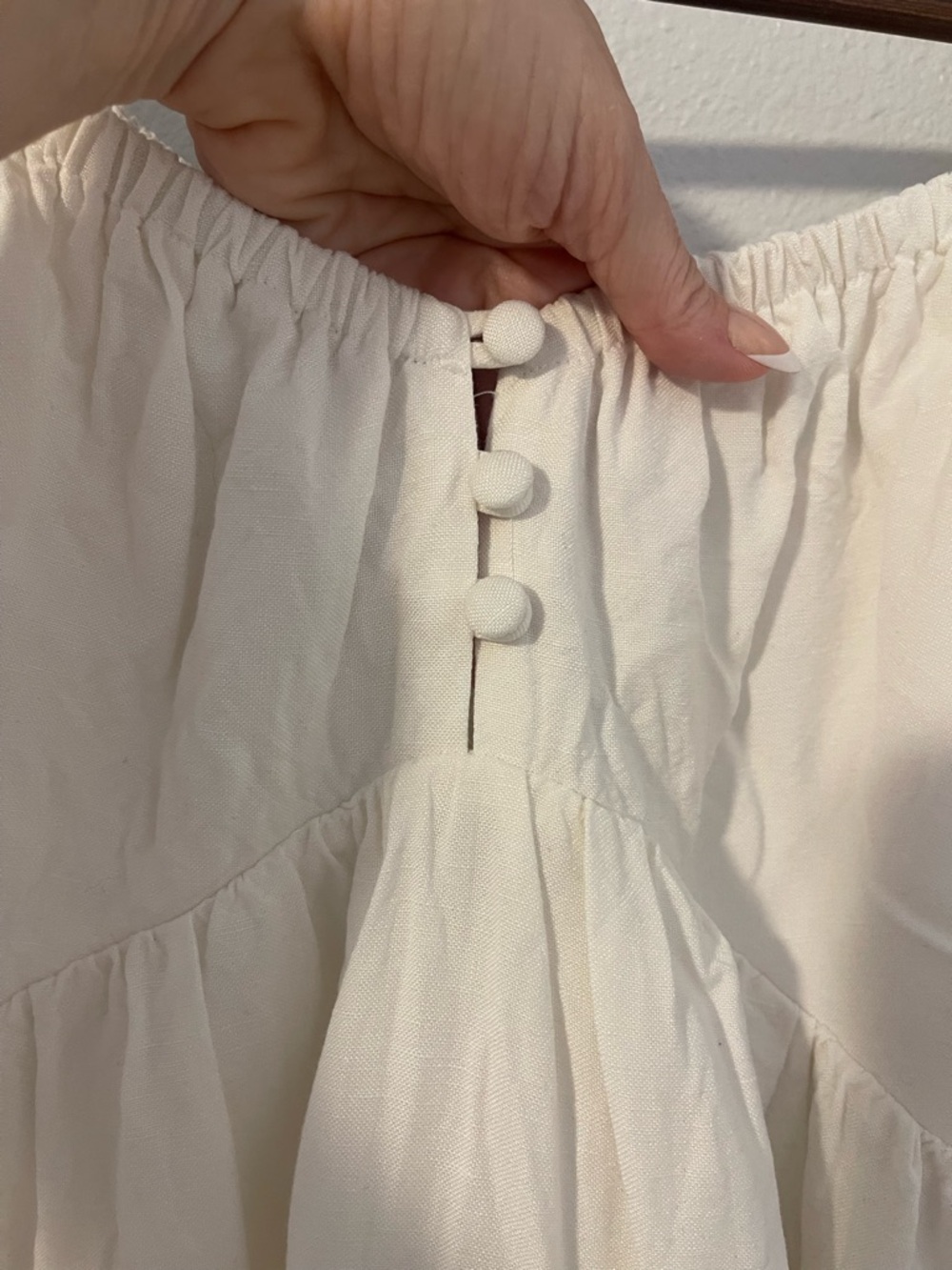 Sabo Skirt White Puff-Sleeve Square Neck Mini Dress - Picture 4 of 8
